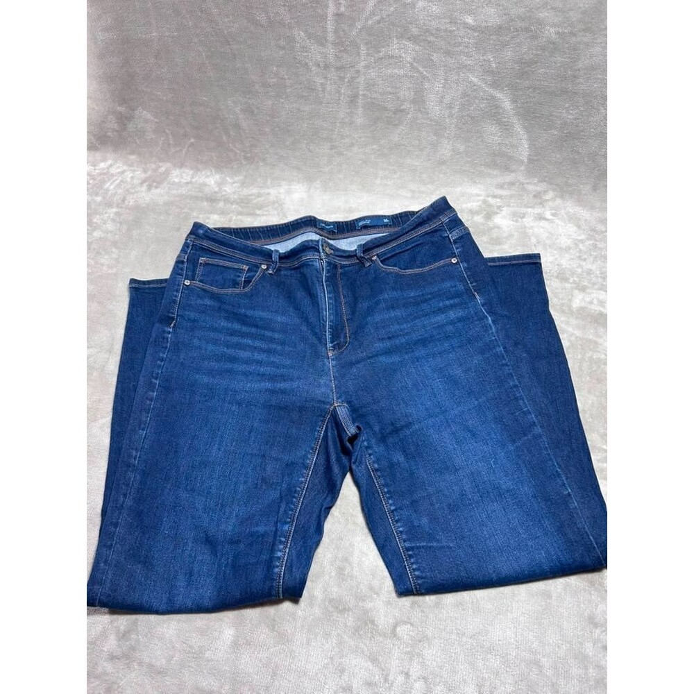 J.Jill Denim Straight Leg Jeans Women Size 16 High-Rise Dark Wash
